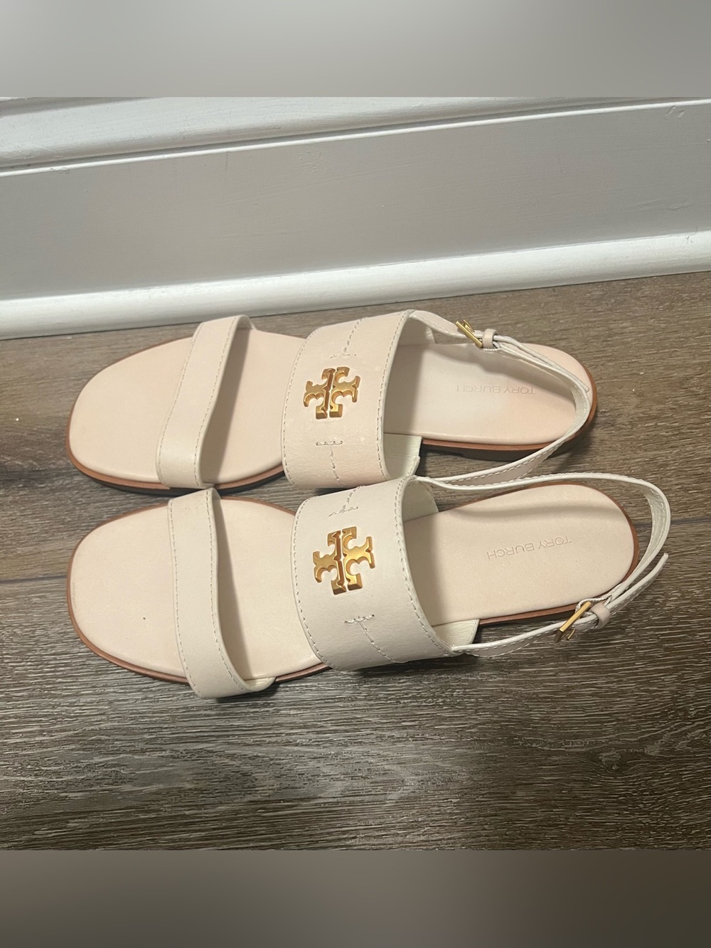Tory Burch Everly Double-Strap Logo Sandals